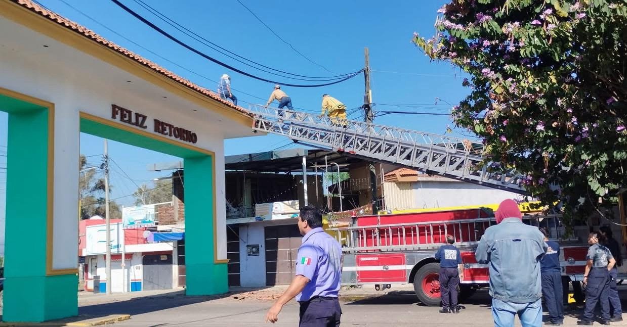 Protección Civil y apicultores trabajan en la recuperación de abejas en Caltzontzin