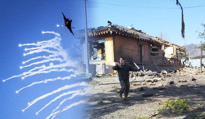 Bombardeo accidental en Corea del Sur deja 15 heridos y destruye viviendas